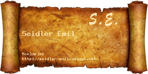 Seidler Emil névjegykártya