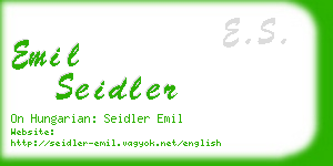 emil seidler business card